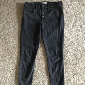 Madewell button fly black skinny jeans